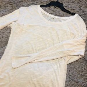 White long-sleeved flowy top